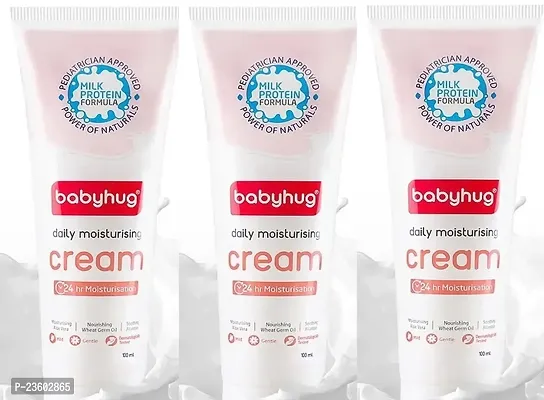 Babyhug Milk Protein Formula 24 HR Moisturizing Cream (100ml) Pack of 3-thumb0