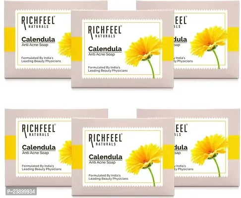 Richfeel Naturals Anti Acne Calendula Soap (75g) Pack of 6-thumb0