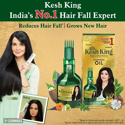 Kesh King Ayurvedic Anti Hairfall Hair Oil with 21 Natural Ingredients Grows New Hair with Bhringraja, Amla and Brahmi (100ml) Pack of 2-thumb2