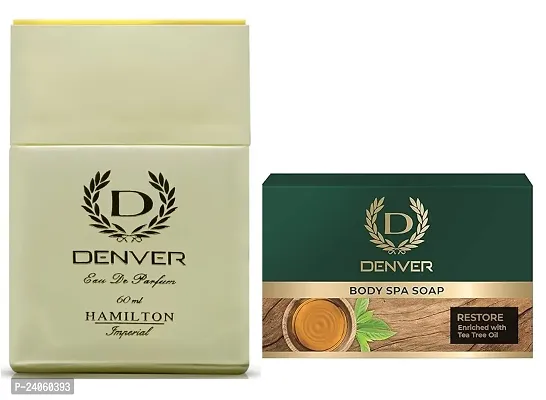 Denver Hamilton Imperial Eau De Parfum 60ml with Denver Restore Body Spa Soap 125g - Combo Pack