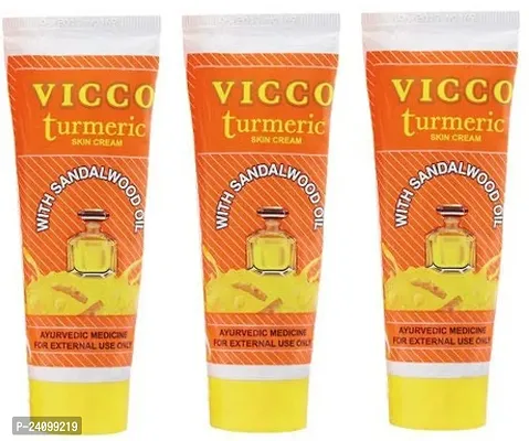 Vicco Turmeric Skin Cream with Sandalwood Oil (70g) Pack of 3