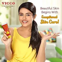 Vicco Turmeric Face Wash for Acne  Pimple (2x70g) with Turmeric Skin Cream with Sandalwood (70g) - Combo of 3-thumb1