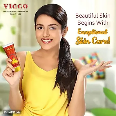 Vicco Turmeric Face Wash for Acne  Pimple (2x70g) with Turmeric Skin Cream with Sandalwood (70g) - Combo of 3-thumb2