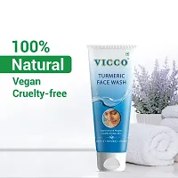 Vicco Turmeric Face Wash for Acne  Pimple (2x70g) with Turmeric Skin Cream with Sandalwood (70g) - Combo of 3-thumb3