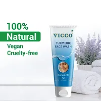 Vicco Turmeric Face Wash for Acne  Pimple (2x70g) with Turmeric Skin Cream with Sandalwood (2x70g) - Combo of 4-thumb4