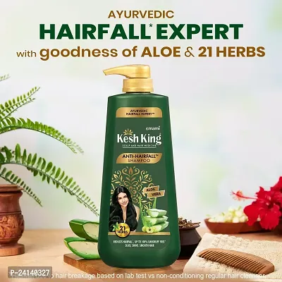 Kesh King Ayurvedic Anti Hairfall Shampoo With Aloe Vera And 21 Herbs (600ml) With Scalp And Hair Medicine Ayurvedic Oil (100ml) Combo Pack-thumb4