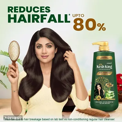 Kesh King Ayurvedic Anti Hairfall Shampoo With Aloe Vera And 21 Herbs (600ml) With Scalp And Hair Medicine Ayurvedic Oil (100ml) Combo Pack-thumb2