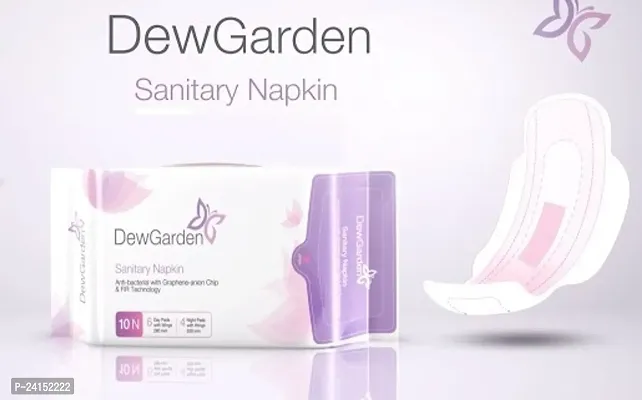 Dew Garden Sanitary Napkin with Wings (10 Pcs - 6 Day Pads and 4 Night Pads) Pack of 2-thumb3