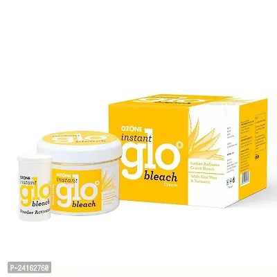 Ozone Instant Glo Bleach Cream for Men and Women Enriched with Aloe Vera and  Turmeric, 250 G