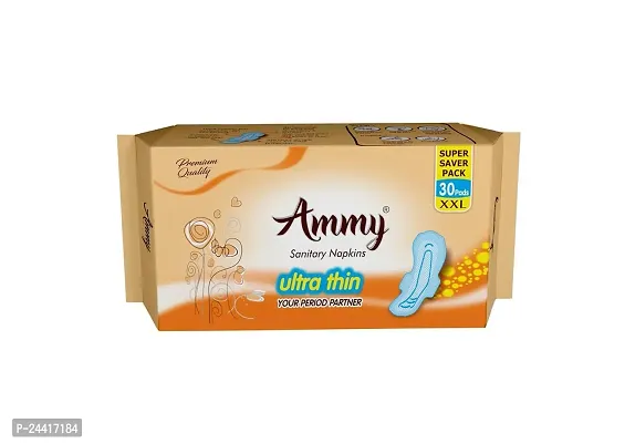 Ammy 48 Ultra Thin Day and Night Sanitary Pads, 30 Pcs XXL