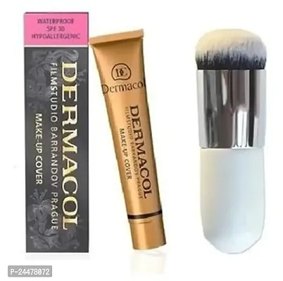Dermacol Make-Up Cover Foundation With Oval Foundation Brush (Pack Of 2)-thumb0