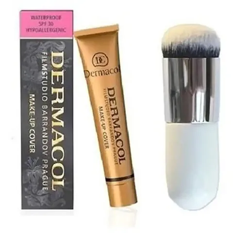 Dermacol Make-Up Cover Foundation With Oval Foundation Brush (Pack Of 2)
