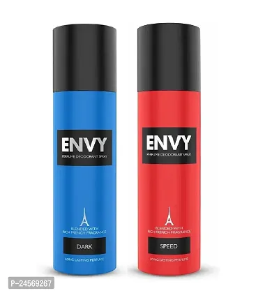 Envy (Dark and Speed) Long Lasting Perfume Deodorant Spray Blended with Rich French Fragrance (120ml) Combo of 2-thumb0