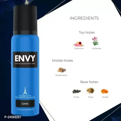 Envy (Dark and Speed) Long Lasting Perfume Deodorant Spray Blended with Rich French Fragrance (120ml) Combo of 2-thumb3