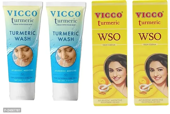 Turmeric Face Wash (2x70g)  WSO Skin Cream (2x60g) (Set of 4)