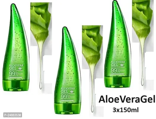 Aloe Vera Beauty Gel For for glowing Face, Skin  Hair (150 ml) Pack of 3