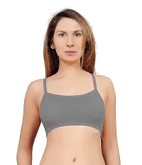 Vish2RV Women's Full Coverage Lightly Padded Bra, Six Straps Padded Bra (Grey)-thumb2