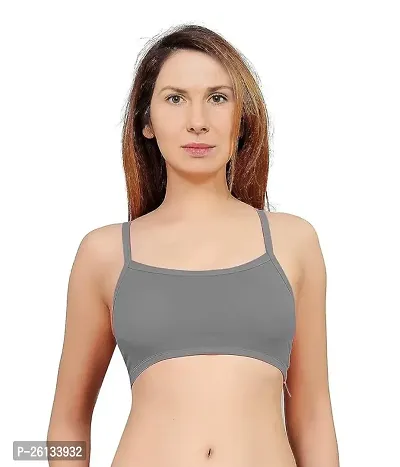 Vish2RV Women's Full Coverage Lightly Padded Bra, Six Straps Padded Bra (Grey)-thumb3