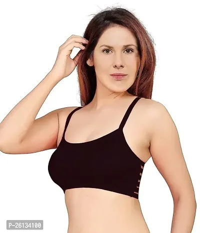 Vish2RV Women's Full Coverage Lightly Padded Bra, Six Straps Padded Bra (Black)-thumb2