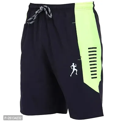 VISH2RV Men's Running Shorts, Men's Cycling Shorts, Gym Shorts with Zipper Pocket Both Sides (M, Green)-thumb0
