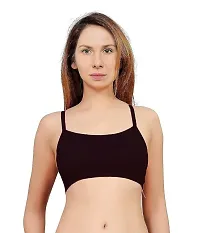 Vish2RV Women's Full Coverage Lightly Padded Bra, Six Straps Padded Bra (Black)-thumb2