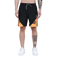 VISH2RV Men's Running Shorts, Men's Cycling Shorts, Gym Shorts with Zipper Pocket Both Sides (M, Orange)-thumb3