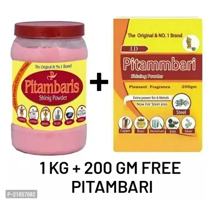 Pitambari Shining Powder For Brass Copper And Aluminum Articles 1Kg 200Gm Free Dishwashing Detergent-thumb0