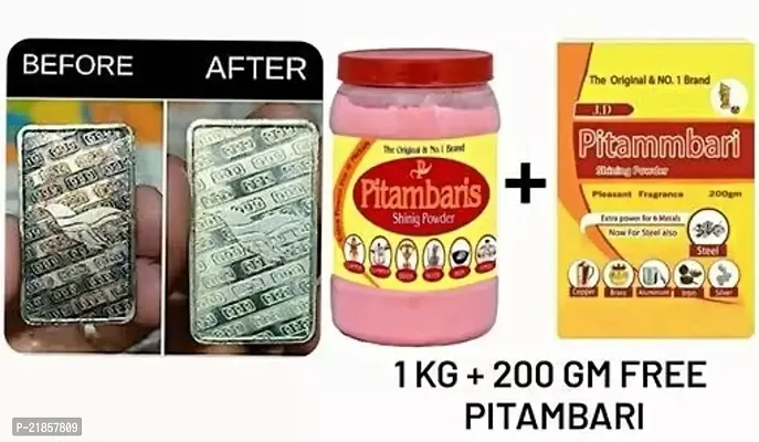 Pitambari Shining Powder 1 Kg 200Gm Free Pitambari For 6 Metals Copper Brass Aluminium Iron Silver Steel