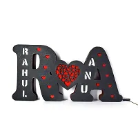 AVESTA GIFT STORE presonalized couple name with red heart Alphabet Wooden Led fitted Name Board, romantic couples,best birthday surprise,anniversary newly married couple, valentines etc-thumb1