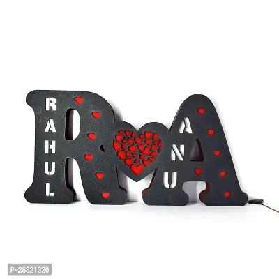 AVESTA GIFT STORE presonalized couple name with red heart Alphabet Wooden Led fitted Name Board, romantic couples,best birthday surprise,anniversary newly married couple, valentines etc-thumb2