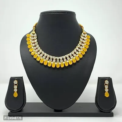 Stylish Alloy Gold-Plated Yellow Jewellery Set Pack Of 1-thumb0