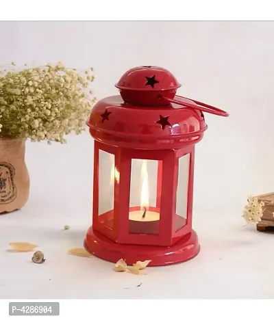 Decorative Red Colored Candle T-Light Holder-thumb0