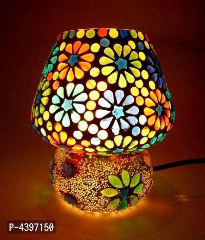 Susajjit Decor Charming Table Lamp Beautiful Mosaic work Table Decor Showpiece colorful Glass Night Lamp for Home Decor-thumb0