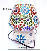 Susajjit Decor Charming Table Lamp Beautiful Mosaic work Table Decor Showpiece colorful Glass Night Lamp for Home Decor-thumb2