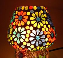 Susajjit Decor Charming Table Lamp Beautiful Mosaic work Table Decor Showpiece colorful Glass Night Lamp for Home Decor-thumb1