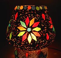Susajjit Decor Elegant Design Table Lamp Beautiful Asthetic look Lamp Shade Glass Night Lamp for Table Decor Showpiece-thumb1