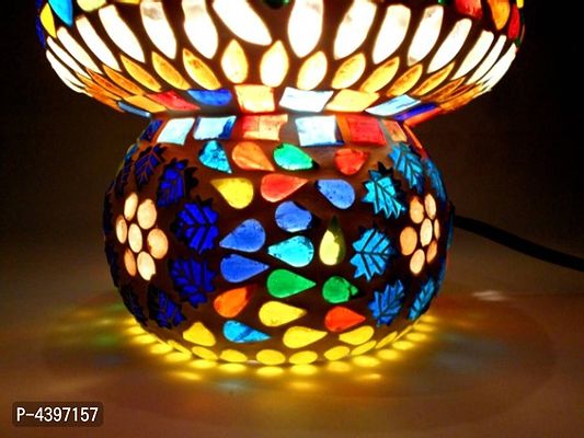 Susajjit Decor Flower Design Night Lamp Decorative Glass Mosaic Table Lamp Shopiece for Bed Room Decoration-thumb3