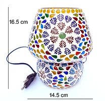 Susajjit Decor Flower Design Night Lamp Decorative Glass Mosaic Table Lamp Shopiece for Bed Room Decoration-thumb1