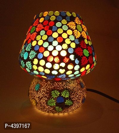 Susajjit Decor Lovely Night Lamp with Beautiful Mosaic work Colorful Lamp Shade for corner side Tables-thumb0