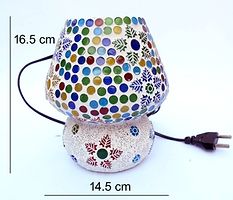 Susajjit Decor Lovely Night Lamp with Beautiful Mosaic work Colorful Lamp Shade for corner side Tables-thumb3