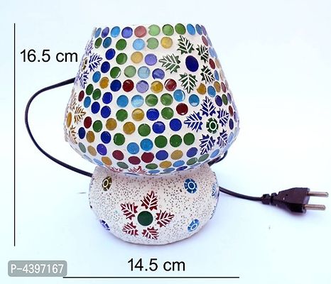 Susajjit Decor Lovely Night Lamp with Beautiful Mosaic work Colorful Lamp Shade for corner side Tables-thumb4