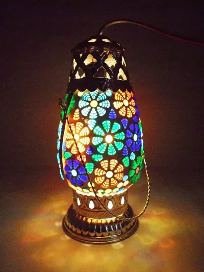 Stylish Look Decorative Beautiful Glass Showpiece Night Lamp/Table Lamp
