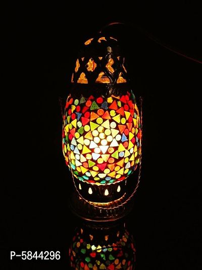Unique Vintage Look Design  Color Decorative Showpiece Night Lamp Eye Catching Table Lamp masterpiece for Decoration-thumb0