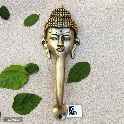Door Handle Set Made of Brass Gautam Buddha Face Design Decorative Door Hardware-thumb0