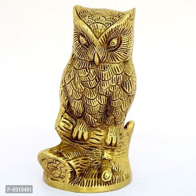 Brass Decorative Owl Statue Fengsui Brass Sculpture