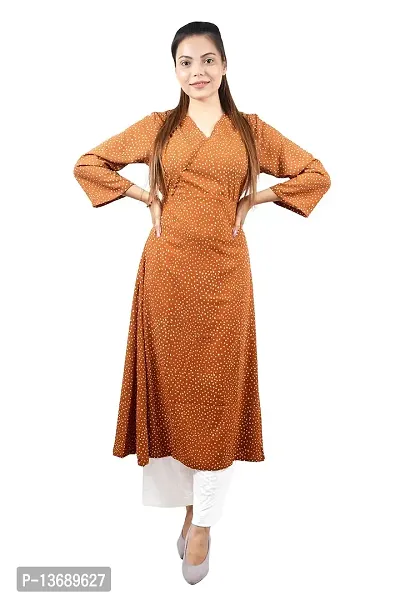 SOLZEIQ Pure Cotton Stitched Flared/A-line Gown Brown