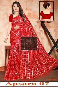Stylish Fancy Kota Doria Cotton Printed Bandhani Saree With Blouse Piece For Women-thumb2