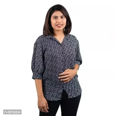 Stylish Fancy Designer Poly Crepe Shirt For Women-thumb0