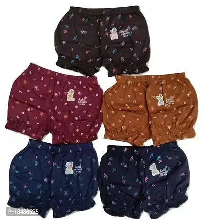 Stylish Multicoloured Cotton Printed  Innerwear For Girls Pack Of 5