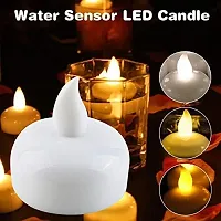 Flameless Waterproof Candle Lamp Float On Water Led Plastic Floating Tea Lights | Electric Candle Lights for Decoration | Diwali Lights (Pack of 12)-thumb2